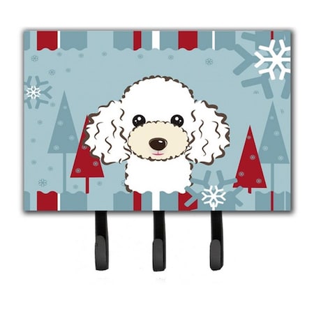 Jensendistributionservices Winter Holiday White Poodle Leash & Key Holder MI2103670